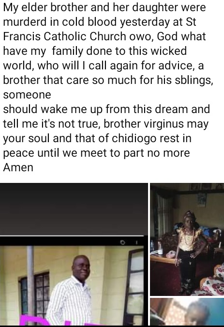 Owo church massacre: Father and 11-year-old daughter laid to rest in Enugu 4 11-year-old Chidiogo and her father