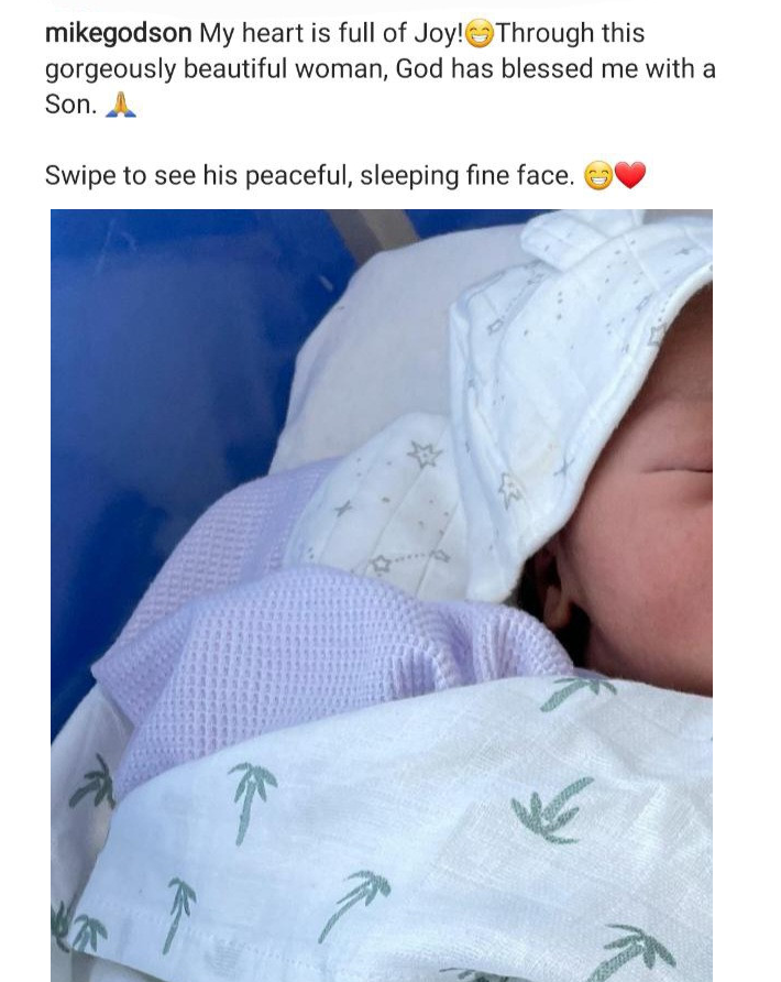 Actor, Mike Godson and partner welcome their first child 3 Mike Godson's post